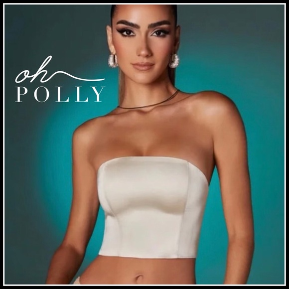Oh Polly Tops - ✨•NWT•Oh Polly Leoni Satin Corset Crop Top